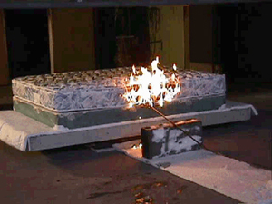 Burning mattress