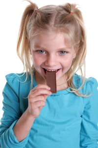 Little girl with chocolate